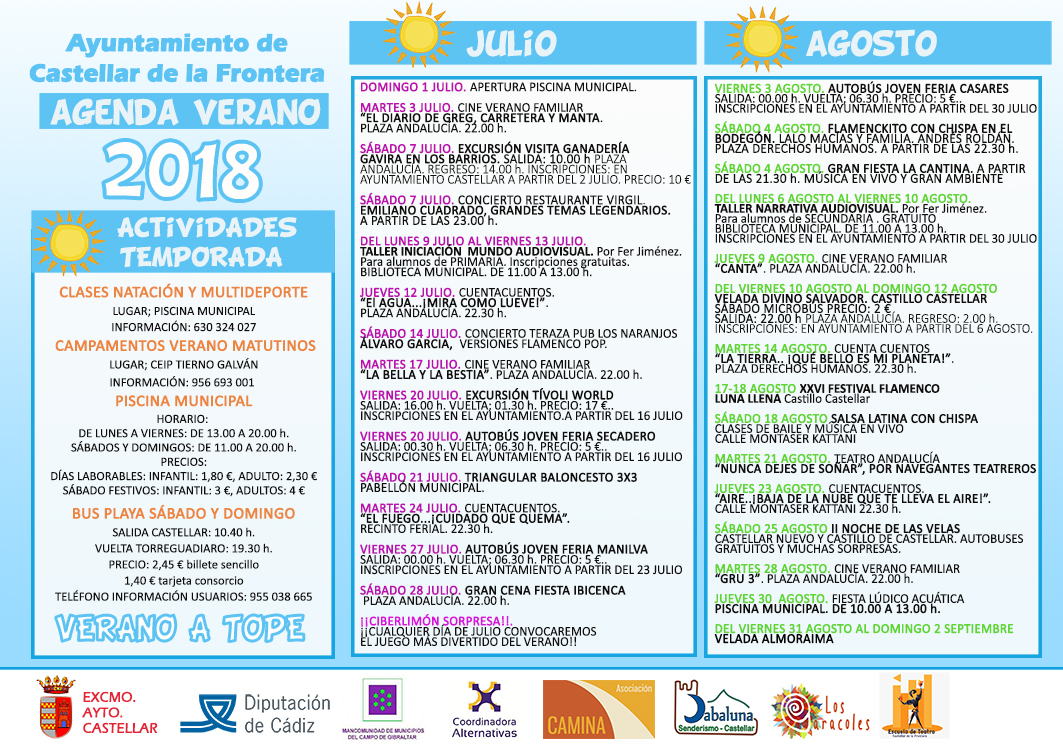 Agenda Municipal Verano 2018 Castellar de la Frontera