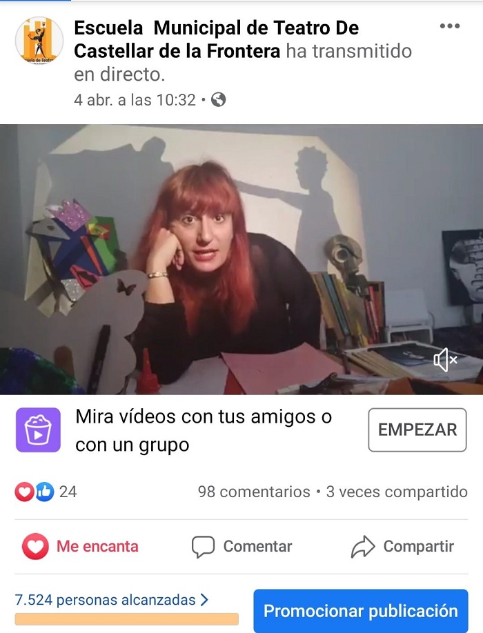 Los Talleres online de la Escuela Municipal de Teatro alcanzan las 15.000 personas