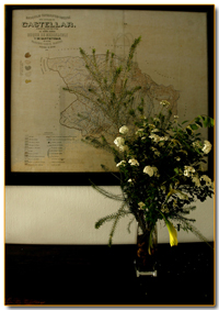 antigua cartografía del municipio de Castellar de la Frontera, ubicada en la entrada a la Casa Convento La Almoraima