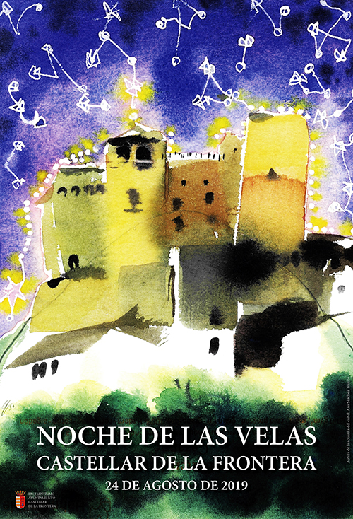 Cartel de la Noche de las Velas, con acuarela de Ana Sánchez.